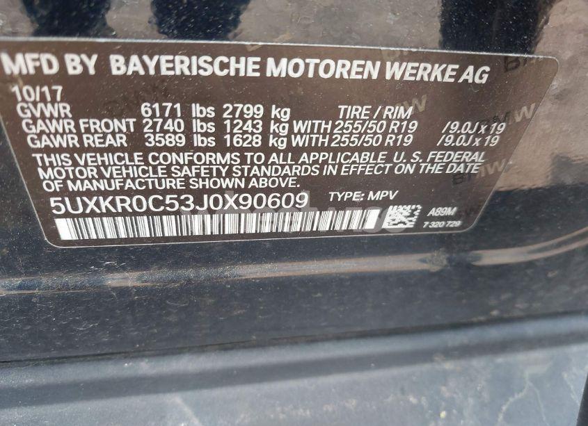 Photo 9 of 2018 Bmw X5 XDRIVE35I (VIN 5UXKR0C53J0X90609)