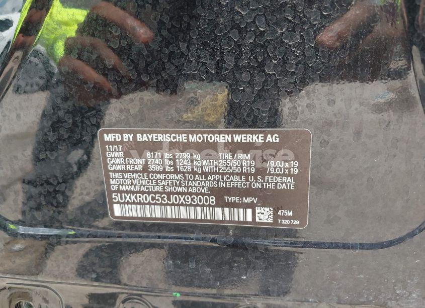 Photo 9 of 2018 Bmw X5 XDRIVE35I (VIN 5UXKR0C53J0X93008)