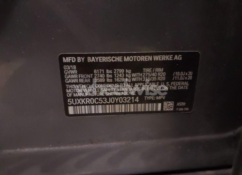 Photo 9 of 2018 Bmw X5 XDRIVE35I (VIN 5UXKR0C53J0Y03214)