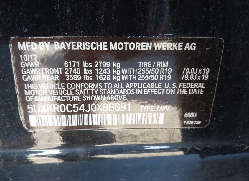 Photo 9 of 2018 Bmw X5 XDRIVE35I (VIN 5UXKR0C54J0X88691)