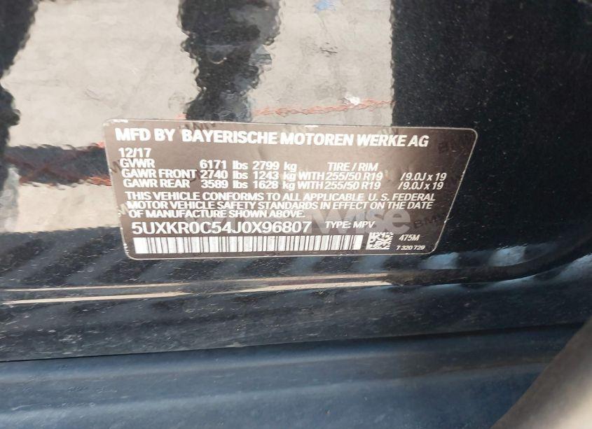 Photo 9 of 2018 Bmw X5 XDRIVE35I (VIN 5UXKR0C54J0X96807)