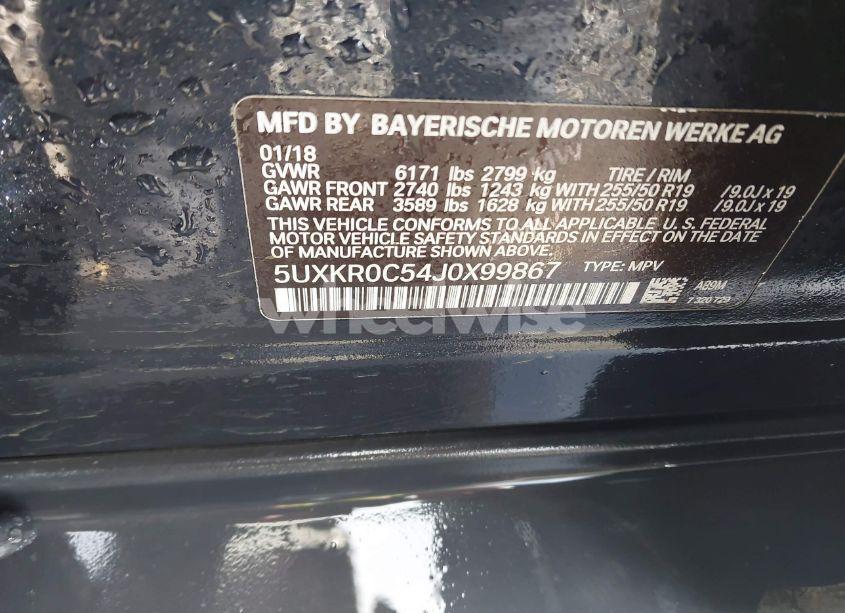 Photo 9 of 2018 Bmw X5 XDRIVE35I (VIN 5UXKR0C54J0X99867)