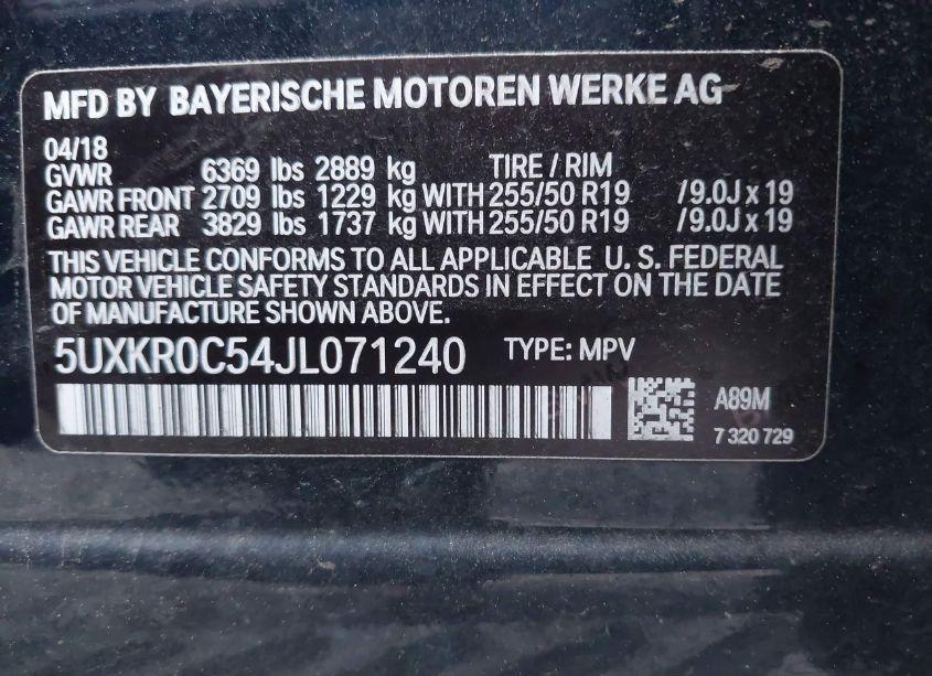 Photo 9 of 2018 Bmw X5 XDRIVE35I (VIN 5UXKR0C54JL071240)