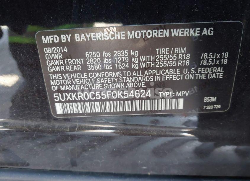 Photo 9 of 2015 Bmw X5 XDRIVE35I (VIN 5UXKR0C55F0K54624)