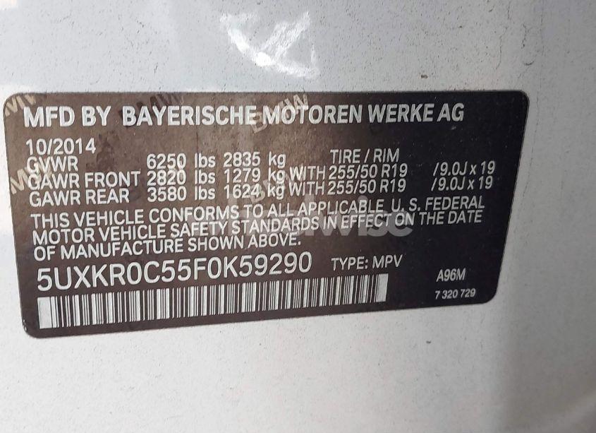 Photo 9 of 2015 Bmw X5 XDRIVE35I (VIN 5UXKR0C55F0K59290)