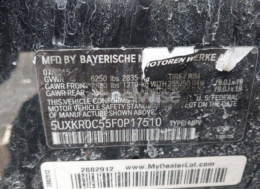 Photo 9 of 2015 Bmw X5 XDRIVE35I (VIN 5UXKR0C55F0P17510)