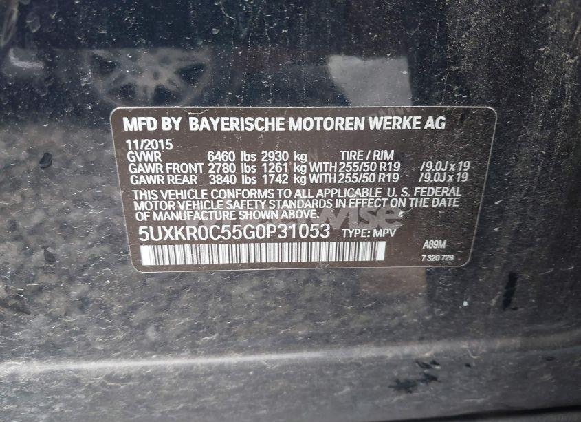 Photo 9 of 2016 Bmw X5 XDRIVE35I (VIN 5UXKR0C55G0P31053)