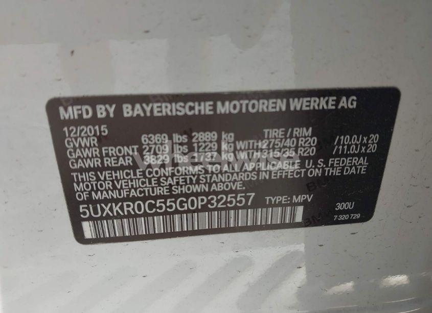 Photo 9 of 2016 Bmw X5 XDRIVE35I (VIN 5UXKR0C55G0P32557)
