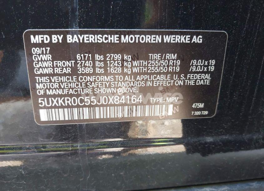 Photo 9 of 2018 Bmw X5 XDRIVE35I (VIN 5UXKR0C55J0X84164)
