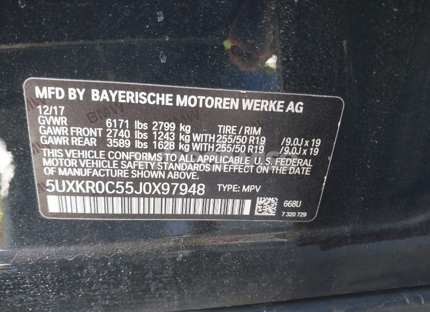 Photo 9 of 2018 Bmw X5 XDRIVE35I (VIN 5UXKR0C55J0X97948)