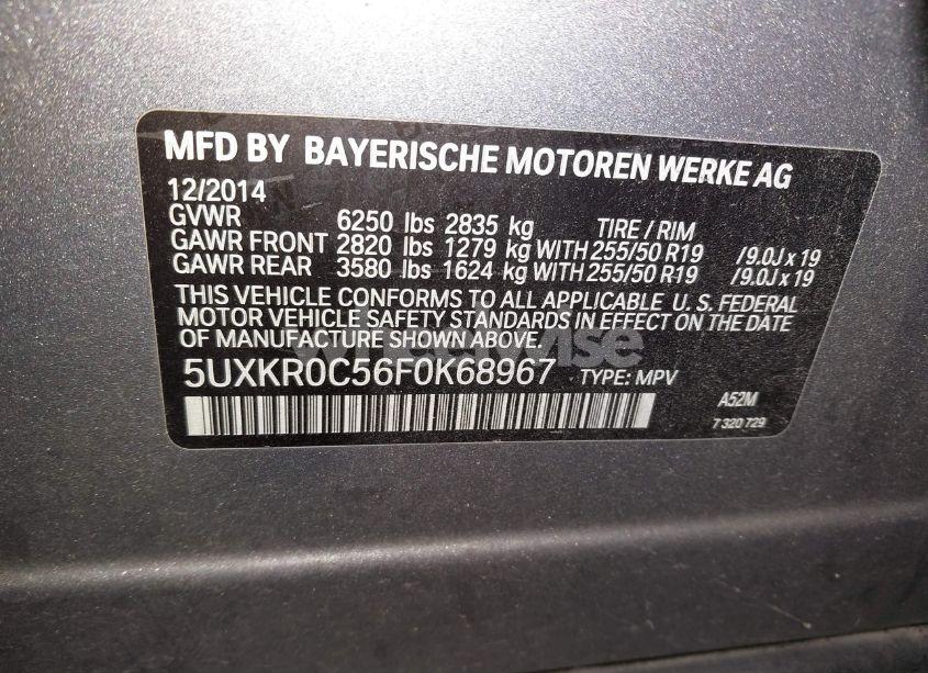 Photo 9 of 2015 Bmw X5 XDRIVE35I (VIN 5UXKR0C56F0K68967)