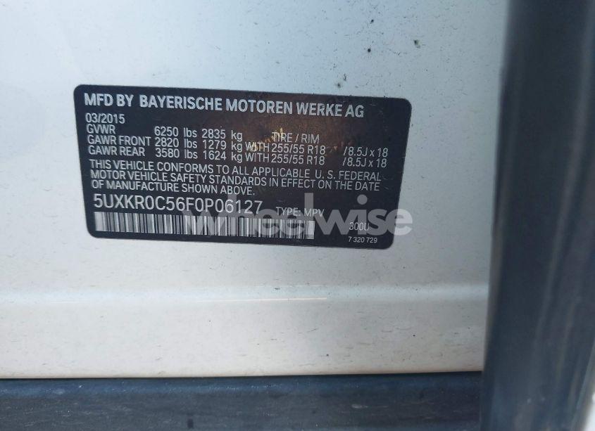 Photo 9 of 2015 Bmw X5 XDRIVE35I (VIN 5UXKR0C56F0P06127)