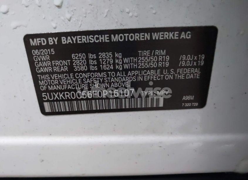 Photo 9 of 2015 Bmw X5 XDRIVE35I (VIN 5UXKR0C56F0P16107)