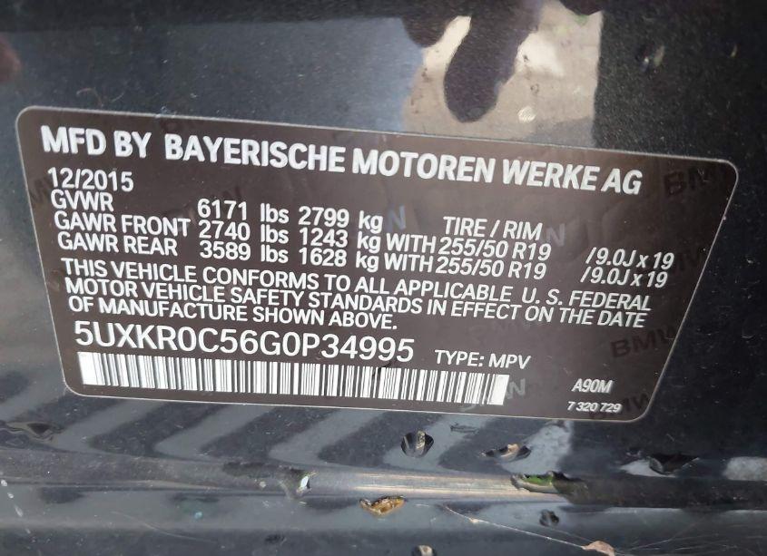 Photo 9 of 2016 Bmw X5 XDRIVE35I (VIN 5UXKR0C56G0P34995)