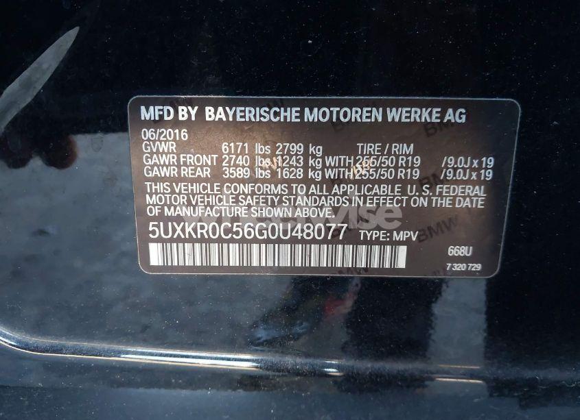 Photo 9 of 2016 Bmw X5 XDRIVE35I (VIN 5UXKR0C56G0U48077)