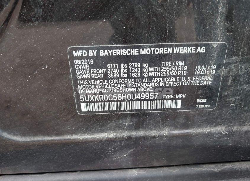 Photo 9 of 2017 Bmw X5 XDRIVE35I (VIN 5UXKR0C56H0U49957)