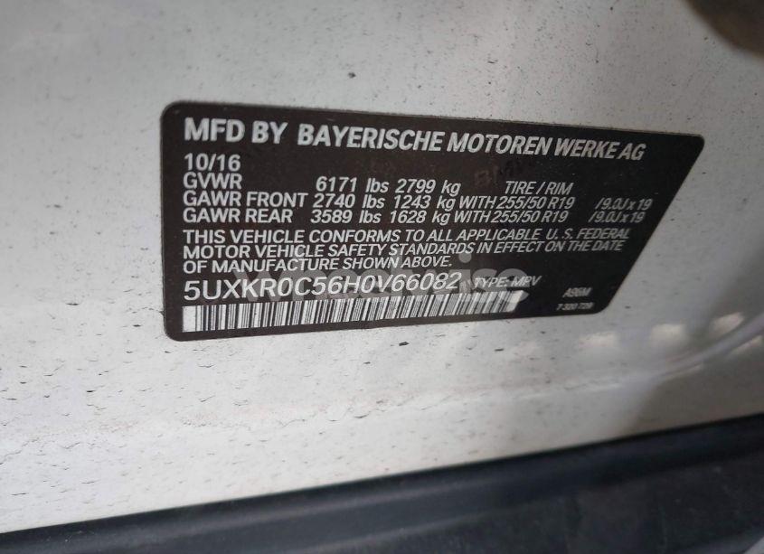 Photo 9 of 2017 Bmw X5 XDRIVE35I (VIN 5UXKR0C56H0V66082)