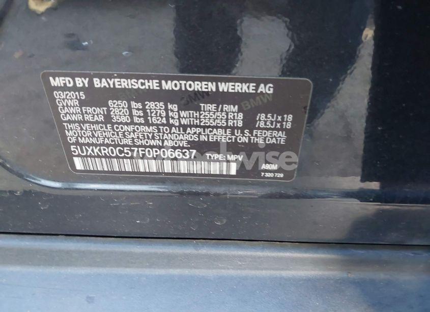 Photo 9 of 2015 Bmw X5 XDRIVE35I (VIN 5UXKR0C57F0P06637)