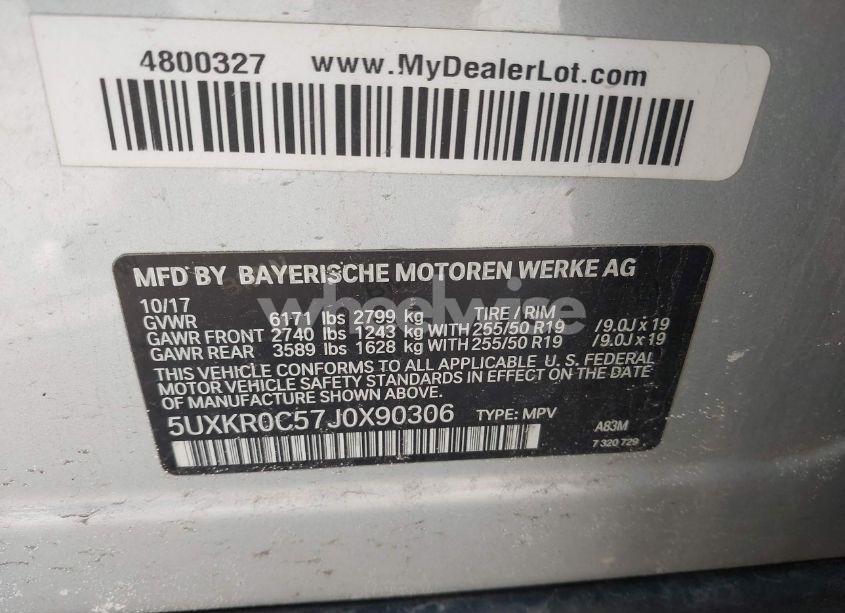 Photo 9 of 2018 Bmw X5 XDRIVE35I (VIN 5UXKR0C57J0X90306)