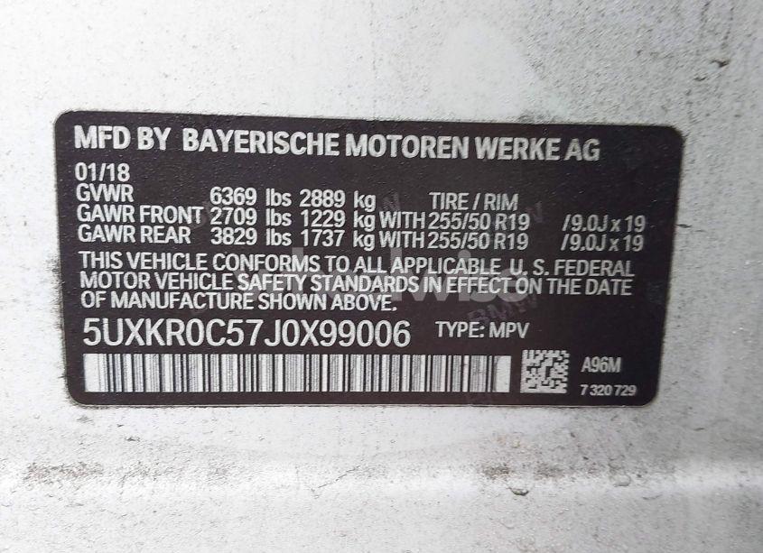 Photo 9 of 2018 Bmw X5 XDRIVE35I (VIN 5UXKR0C57J0X99006)