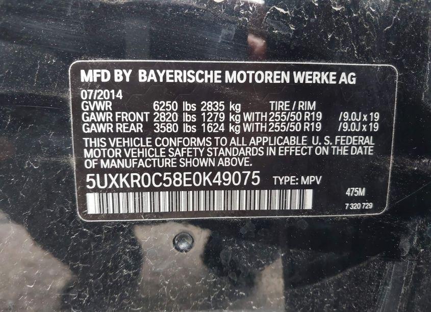 Photo 9 of 2014 Bmw X5 XDRIVE35I (VIN 5UXKR0C58E0K49075)