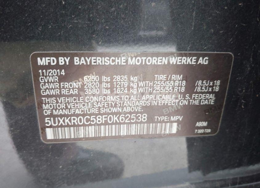 Photo 9 of 2015 Bmw X5 XDRIVE35I (VIN 5UXKR0C58F0K62538)