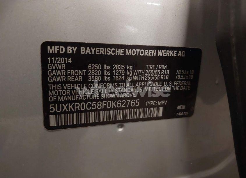 Photo 9 of 2015 Bmw X5 XDRIVE35I (VIN 5UXKR0C58F0K62765)