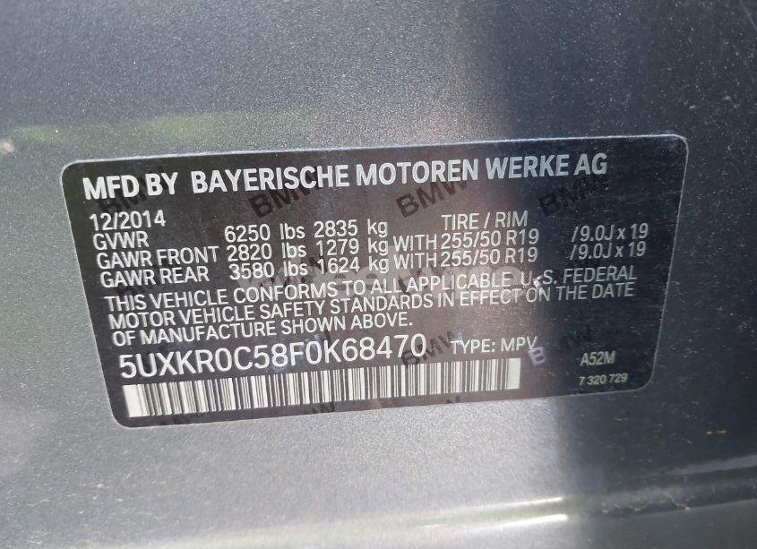 Photo 9 of 2015 Bmw X5 XDRIVE35I (VIN 5UXKR0C58F0K68470)