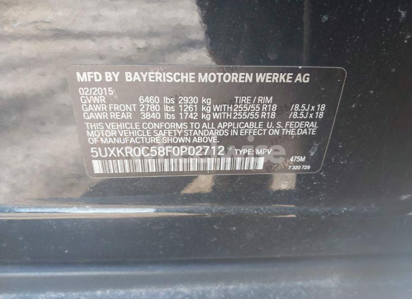 Photo 9 of 2015 Bmw X5 XDRIVE35I (VIN 5UXKR0C58F0P02712)