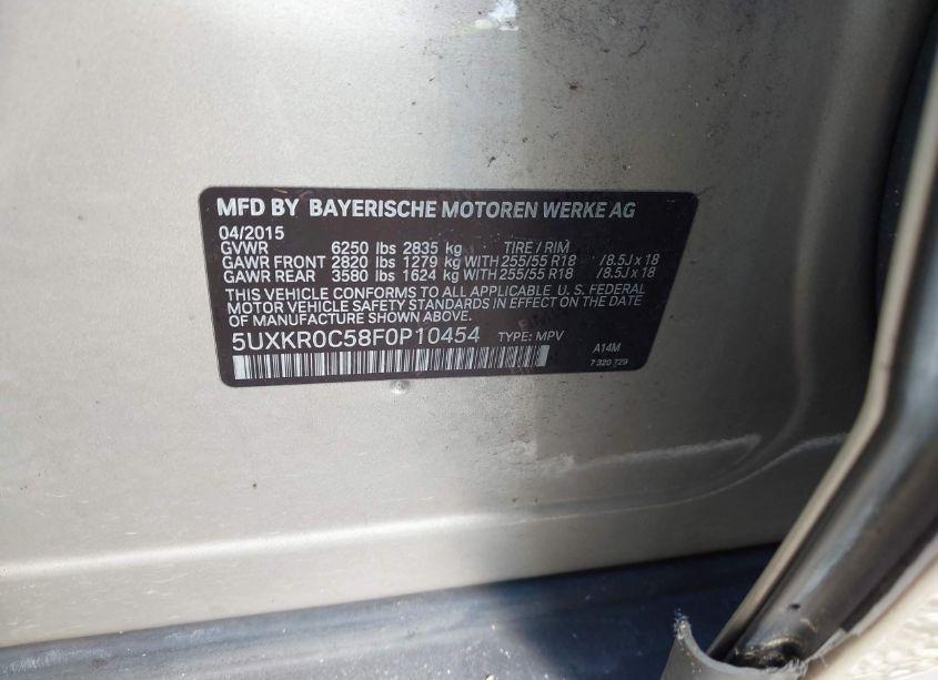 Photo 9 of 2015 Bmw X5 XDRIVE35I (VIN 5UXKR0C58F0P10454)