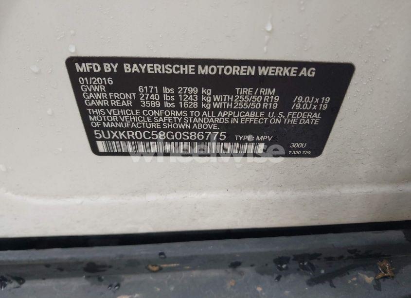 Photo 9 of 2016 Bmw X5 XDRIVE35I (VIN 5UXKR0C58G0S86775)