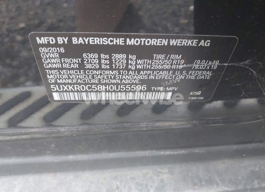 Photo 9 of 2017 Bmw X5 XDRIVE35I (VIN 5UXKR0C58H0U55596)