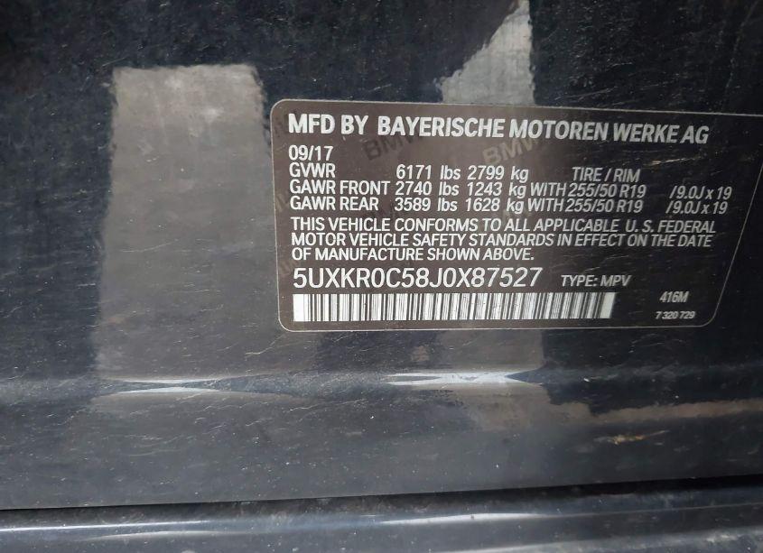 Photo 9 of 2018 Bmw X5 XDRIVE35I (VIN 5UXKR0C58J0X87527)