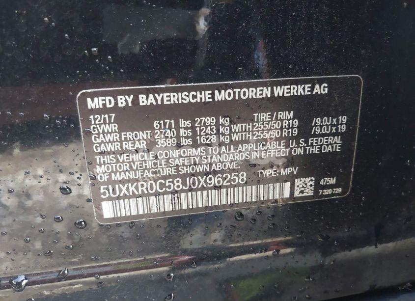 Photo 9 of 2018 Bmw X5 XDRIVE35I (VIN 5UXKR0C58J0X96258)