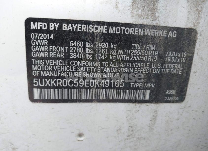 Photo 9 of 2014 Bmw X5 XDRIVE35I (VIN 5UXKR0C59E0K49165)