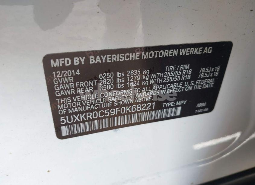 Photo 9 of 2015 Bmw X5 XDRIVE35I (VIN 5UXKR0C59F0K68221)