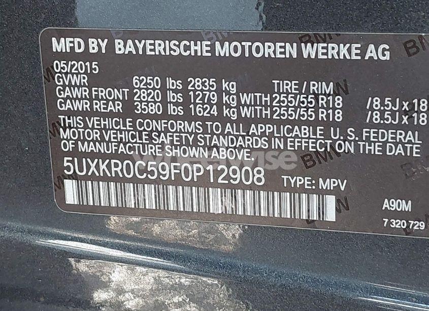 Photo 9 of 2015 Bmw X5 XDRIVE35I (VIN 5UXKR0C59F0P12908)