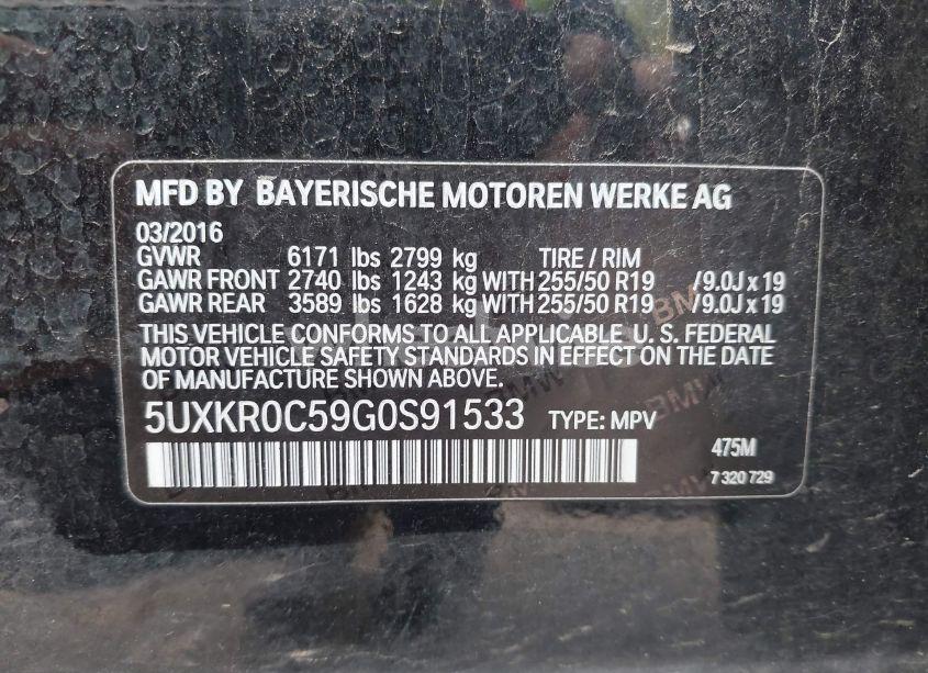 Photo 9 of 2016 Bmw X5 XDRIVE35I (VIN 5UXKR0C59G0S91533)