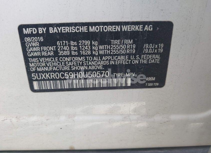 Photo 9 of 2017 Bmw X5 XDRIVE35I (VIN 5UXKR0C59H0U50570)