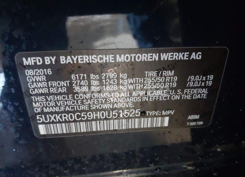 Photo 9 of 2017 Bmw X5 XDRIVE35I (VIN 5UXKR0C59H0U51525)