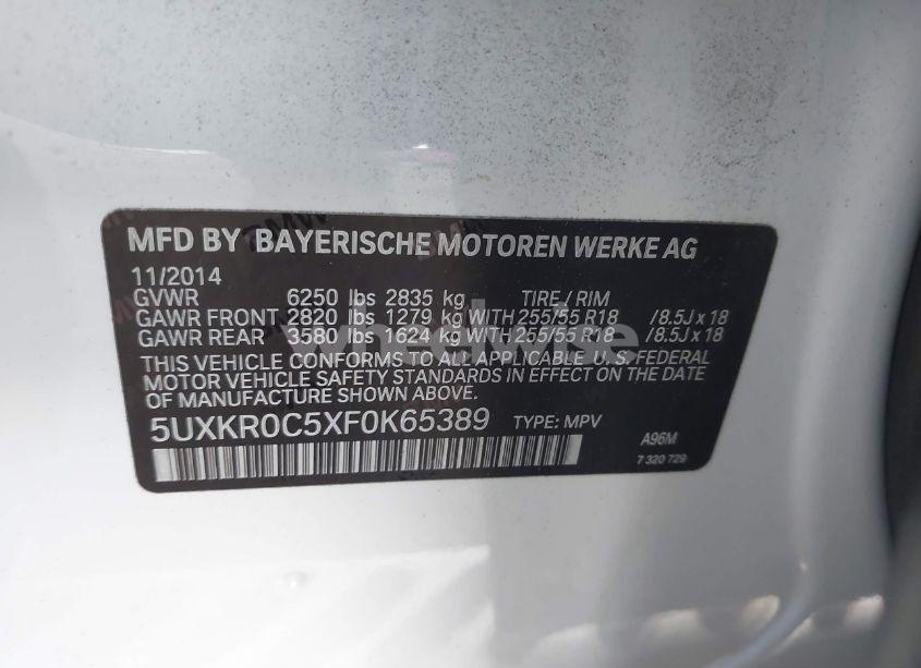 Photo 9 of 2015 Bmw X5 XDRIVE35I (VIN 5UXKR0C5XF0K65389)