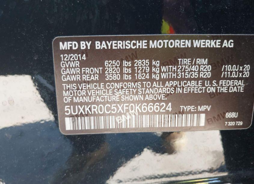 Photo 9 of 2015 Bmw X5 XDRIVE35I (VIN 5UXKR0C5XF0K66624)