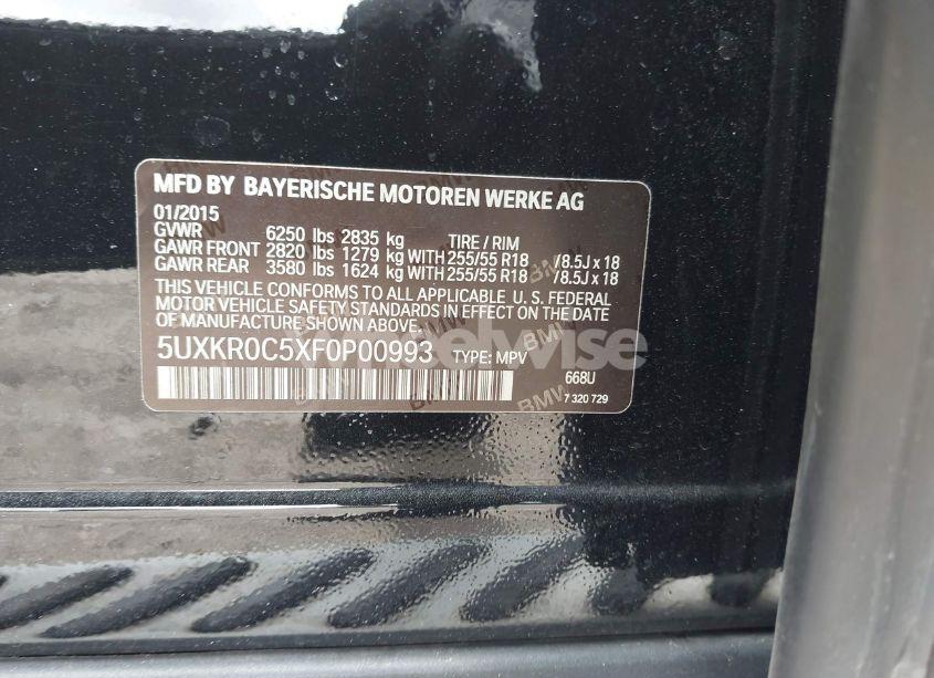 Photo 9 of 2015 Bmw X5 XDRIVE35I (VIN 5UXKR0C5XF0P00993)