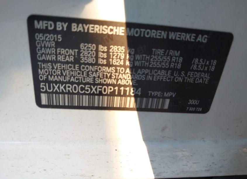 Photo 9 of 2015 Bmw X5 XDRIVE35I (VIN 5UXKR0C5XF0P11184)