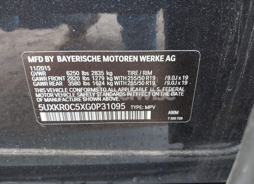 Photo 9 of 2016 Bmw X5 XDRIVE35I (VIN 5UXKR0C5XG0P31095)