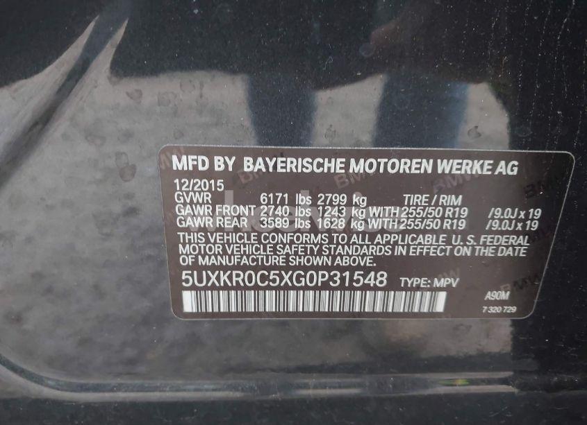 Photo 9 of 2016 Bmw X5 XDRIVE35I (VIN 5UXKR0C5XG0P31548)