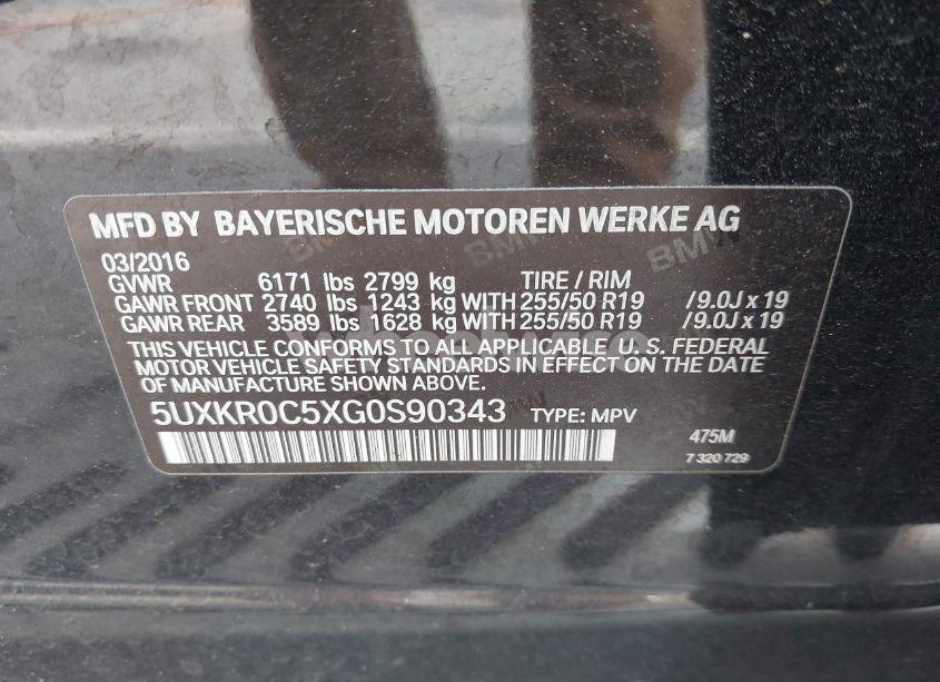 Photo 9 of 2016 Bmw X5 XDRIVE35I (VIN 5UXKR0C5XG0S90343)