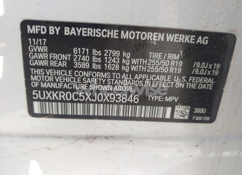 Photo 9 of 2018 Bmw X5 XDRIVE35I (VIN 5UXKR0C5XJ0X93846)