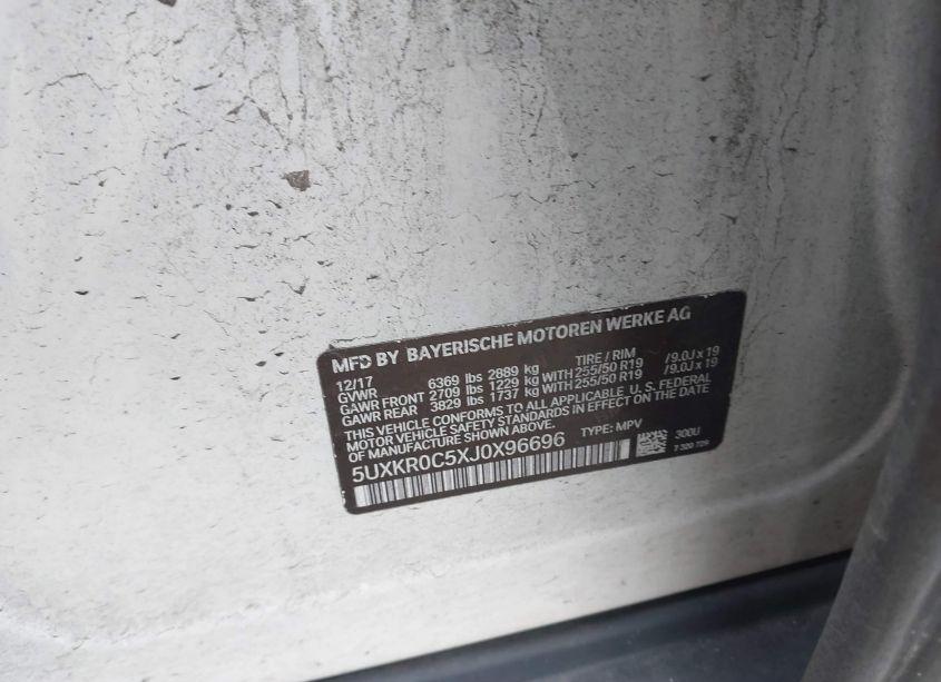 Photo 9 of 2018 Bmw X5 XDRIVE35I (VIN 5UXKR0C5XJ0X96696)