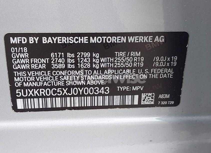 Photo 9 of 2018 Bmw X5 XDRIVE35I (VIN 5UXKR0C5XJ0Y00343)